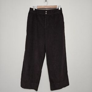 NWOT Garnet Hill Corduroy Cropped Wide Leg Trousers 8